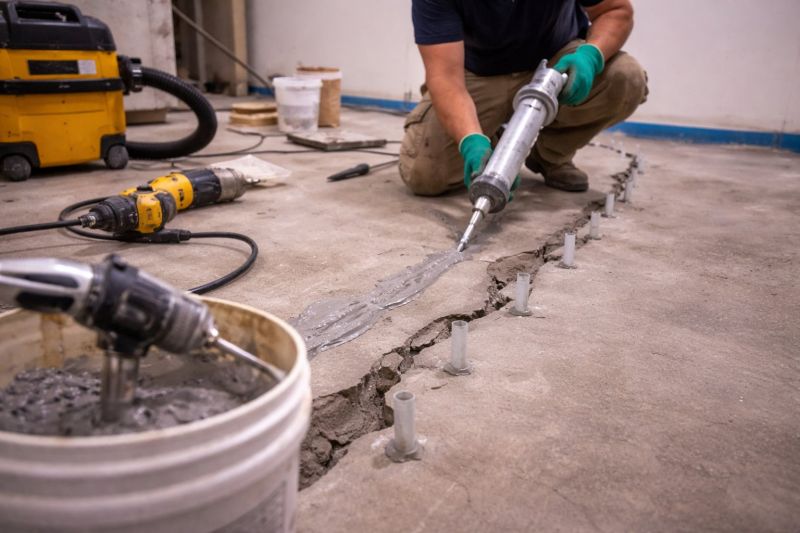 Cracked Basement Floor Repair in Summerville, SC